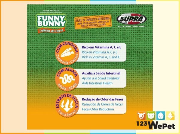 Supra Funny Bunny Delícias da Horta - alimento para coelhos - 500g - Imagem 4