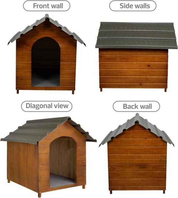 Casa Casinha De Cachorro com Telhado Ecológico Grande N5 (Cerejeira) - Imagem 2