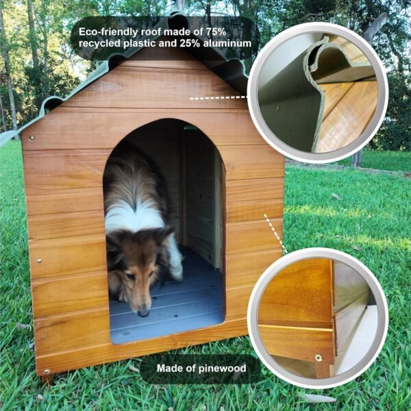 Casa Casinha De Cachorro com Telhado Ecológico Grande N5 (Cerejeira) - Imagem 3