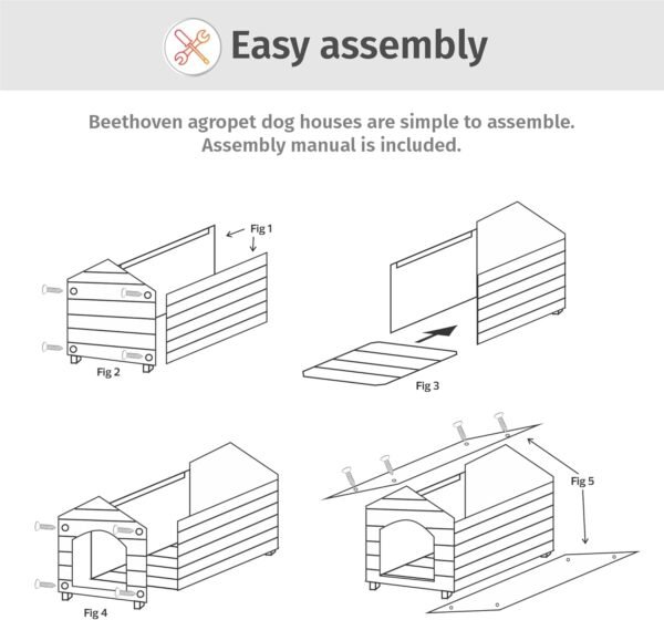 Casa Casinha De Cachorro com Telhado Ecológico Grande N5 (Cerejeira) - Imagem 5