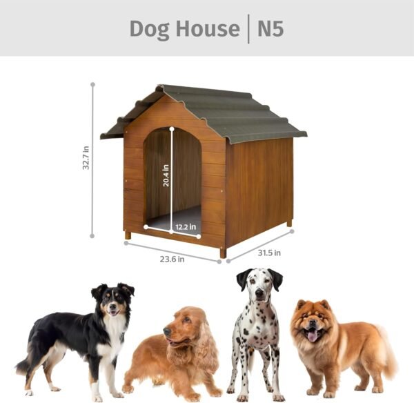 Casa Casinha De Cachorro com Telhado Ecológico Grande N5 (Cerejeira) - Imagem 4