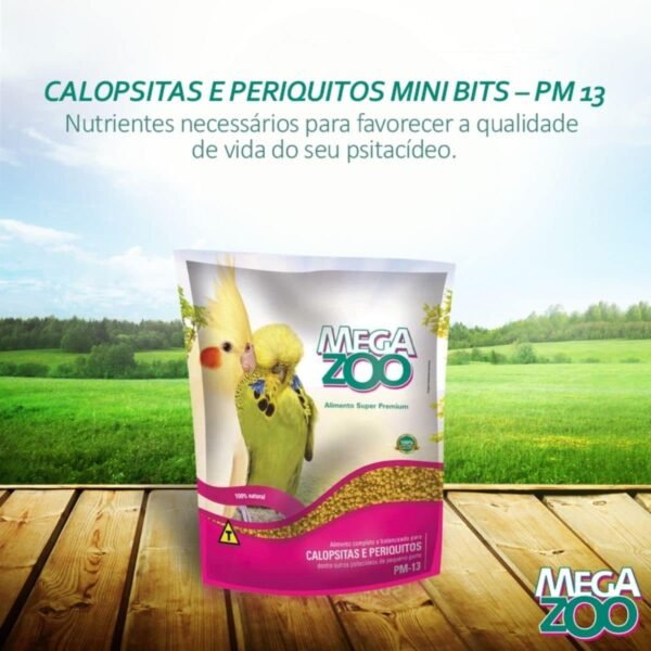 5 Ração Extrusada Megazoo Para Calopsita E Periquito Pm13 350g - Imagem 2