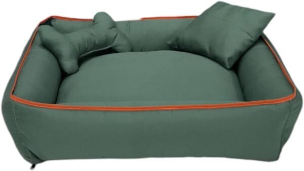 Cama Pet Média para Cachorro, Lavável, 60x60 cm, para Animais até 15kg, Muito Confortavel (Verde)