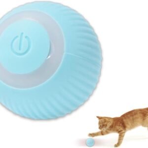 Bola de brinquedo interativa para gatos, brinquedos para gatos em ambientes fechados, rotação de 360°, brinquedo de bola de gato com movimento automático, carregamento USB (azul)
