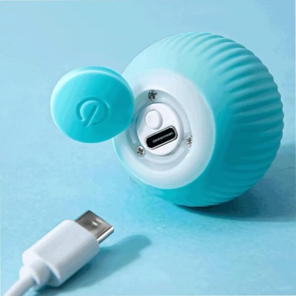 Bola Eletrica Inteligente Pet, bola usb eletrica, brinquedo pet Gato Cachorro, Bolinha giratoria Que Mexe Sozinha Pet - Upshop (Azul) - Imagem 3