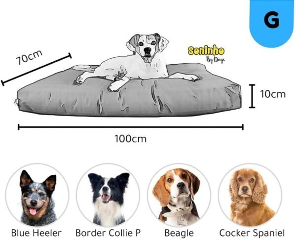 Cama Grande para Cachorro - Almofada Futon Divã - Azul G 100x70cm - Imagem 4