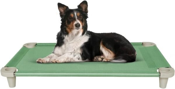 Cama Pet, Cama para Cachorros, Confortável e Higiênica, Manta Cor Verde e Pés Cor Gelo, Acrimet