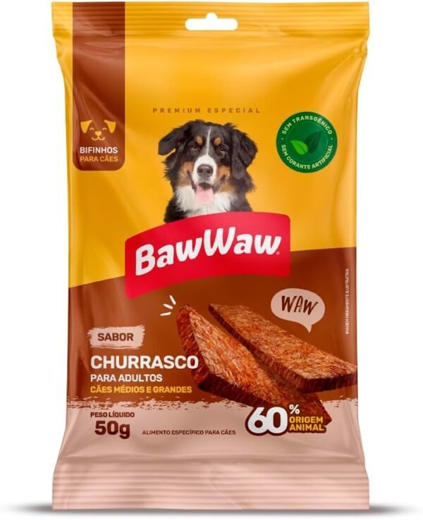 Bifinho Baw Waw para Cães Sabor Churrasco 50g
