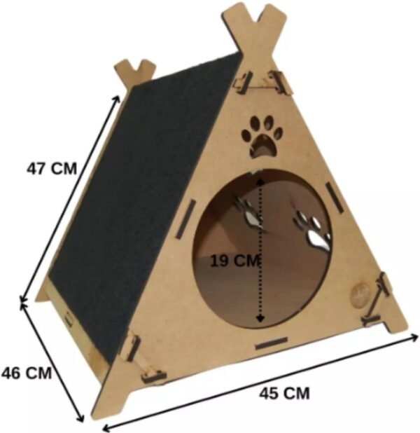 Cabana Casinha Toca com Arranhador Para Gatos - Imagem 2