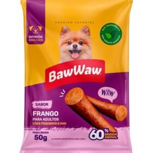 Bifinho Baw Waw para Cães Pequeno Porte Sabor Frango 50g