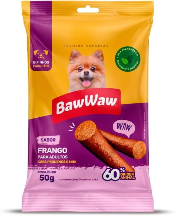 Bifinho Baw Waw para Cães Pequeno Porte Sabor Frango 50g