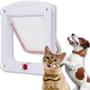 Porta Pet Door com Trava 4 Funções para Cães e Gatos até 7kg - Praticidade e Segurança Total para seu Pet