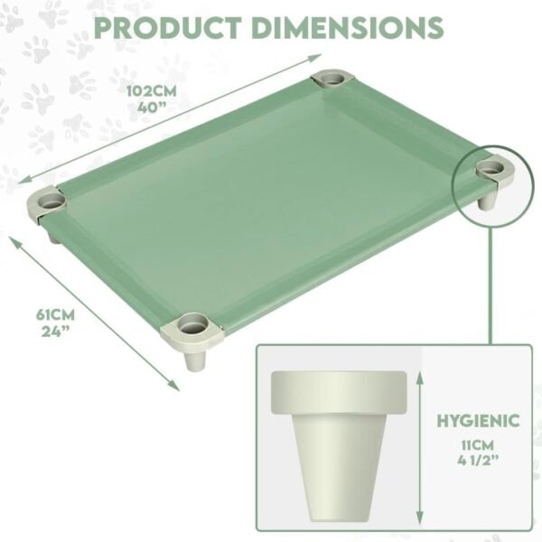 Cama Pet, Cama para Cachorros, Confortável e Higiênica, Manta Cor Verde e Pés Cor Gelo, Acrimet - Imagem 8