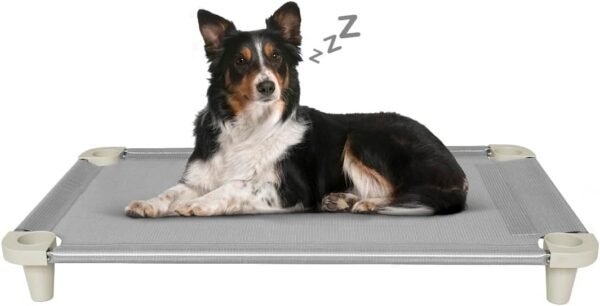 Cama Pet, Cama para Cachorros, Confortável e Higiênica, Caminha Lavável, Manta Cor Cinza e Pés Cor Gelo, Acrimet