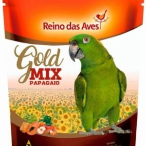 Ração Gold Mix Papagaio 500g Reino Das Aves