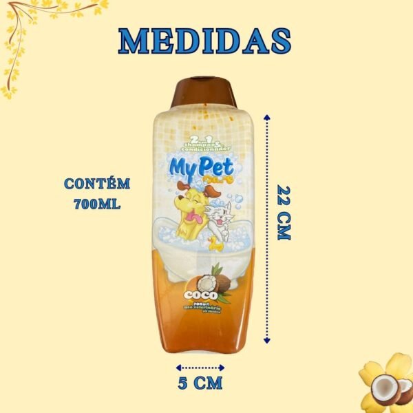 My Pet Brasil Coco - Shampoo e condicionador para cachorros, 2 em 1, 700ml - Imagem 4