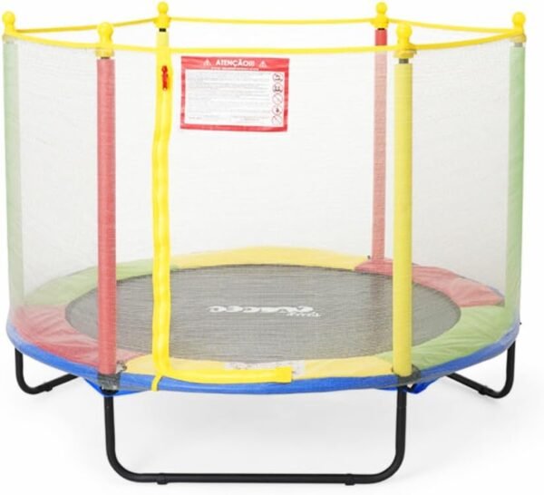 Replay Kids Cama Elástica Pula Pula Trampolim 1,52m, Rede e Lona de Salto com Proteção UV, 36 Molas Revestidas em PVC (até 50 kgs), Multicolorida