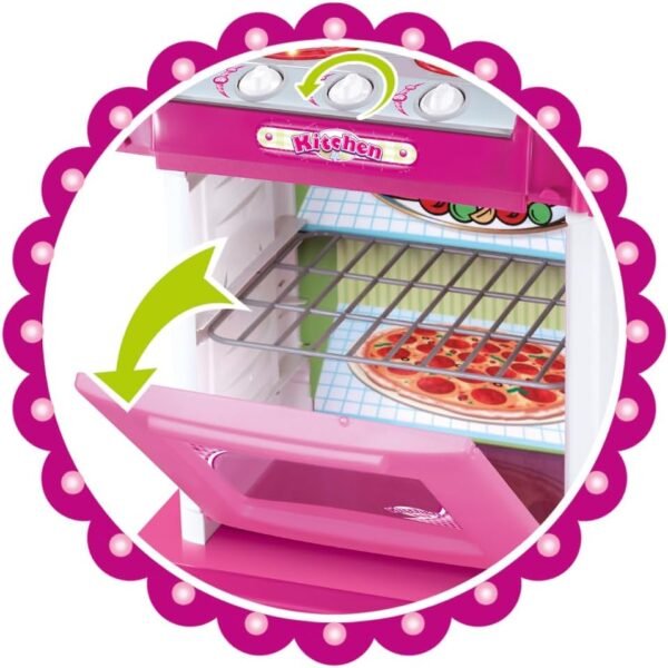 Replay Kids Cozinha Infantil Princess Completa Pia Forno e Fogão Com Acessórios Coloridos Efeitos de Luz e Som, Rosa - Imagem 7