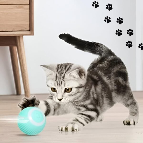 Bola Eletrica Inteligente Pet, bola usb eletrica, brinquedo pet Gato Cachorro, Bolinha giratoria Que Mexe Sozinha Pet - Upshop (Azul) - Imagem 2