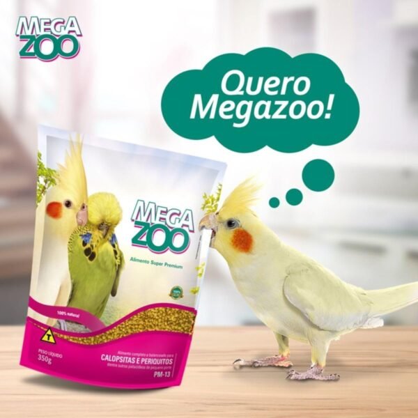 5 Ração Extrusada Megazoo Para Calopsita E Periquito Pm13 350g - Imagem 4