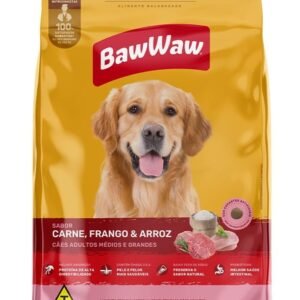 Ração Baw Waw para cães adultos médios e grandes sabor Carne, Frango e Arroz - 10.1kg