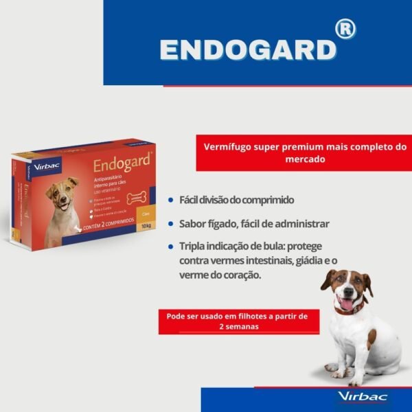 Virbac Endogard Vermífugo para Cães até 10 kg com 2 Comprimidos - Imagem 5
