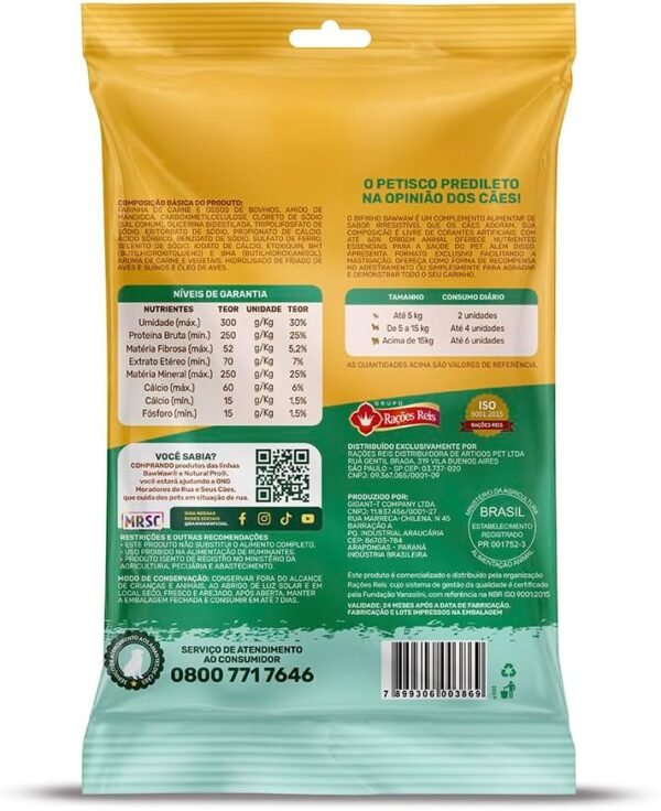 Bifinho Baw Waw para cães pequeno porte Carne e Vegetais 50g - Imagem 2
