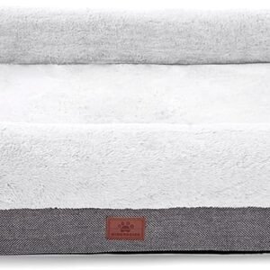 Cama ortopédica para cães médios, sofá-cama reforçada para cães com capa lavável removível e fundo antiderrapante, cama macia para animais de estimação com espuma de ovo para dormir, 78 x