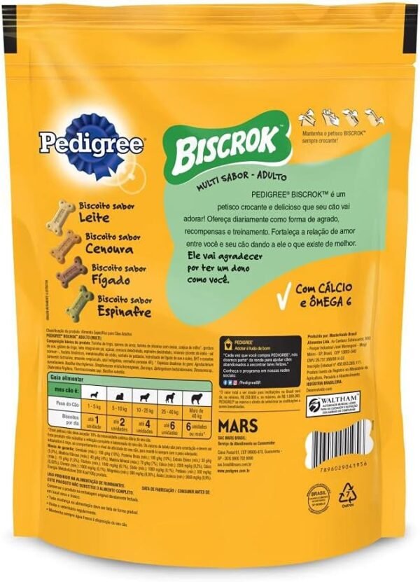 PEDIGREE Biscoito Pedigree Biscrok Para Cães Adultos Multi 1 Kg - Imagem 3
