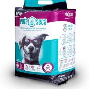 Tapete Higiênico para Cães Pata Seca 80x60cm Com 30 Unidades