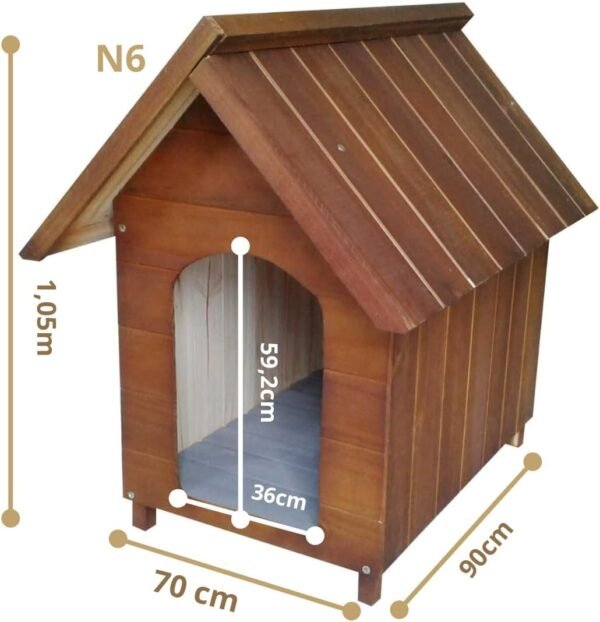 Casa Casinha De Cachorro em Madeira Pintada Gigante N6 (Cerejeira) - Image 3