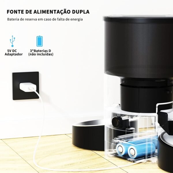 Alimentador de Animais de Estimação com Voz WIFI, Comedouro Automatico para Gatos, Distribuidor de Comida para Gatos com Tigela Dupla Cronometrada - Imagem 4