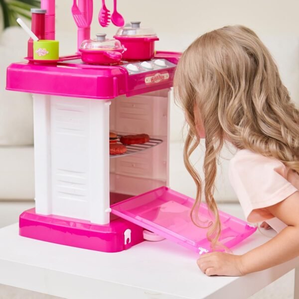 Replay Kids Cozinha Infantil Princess Completa Pia Forno e Fogão Com Acessórios Coloridos Efeitos de Luz e Som, Rosa - Imagem 6