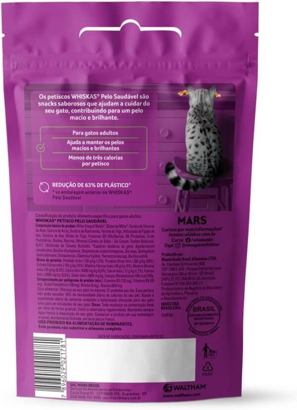 whiskas Petisco Whiskas Temptations Anti Bola De Pelo Para Gatos Adultos 80 G - Image 2
