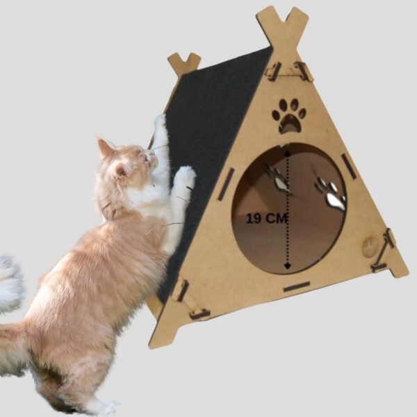 Cabana Casinha Toca com Arranhador Para Gatos - Imagem 3