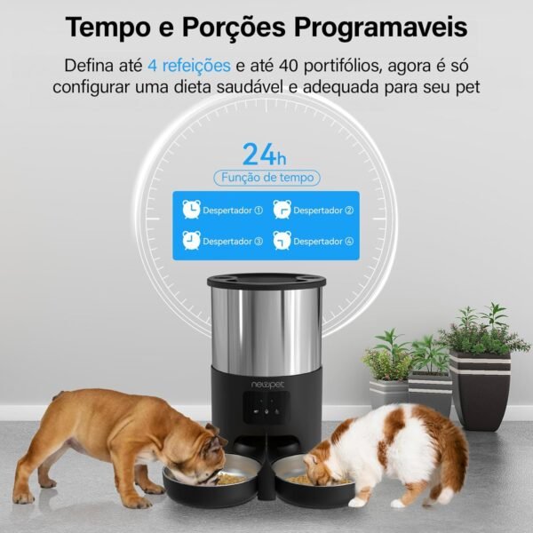 5L Alimentador Automatico Pet, Tuya WiFi Alimentador Automatico Gatos, Fácil de Programar Pequenos Animais de Estimação em Ambientes Internos - Imagem 2
