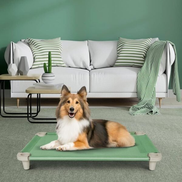 Cama Pet, Cama para Cachorros, Confortável e Higiênica, Manta Cor Verde e Pés Cor Gelo, Acrimet - Imagem 6