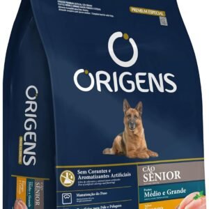 Adimax Ração Origens Cães Sênior Frango e Cereais Integrais 15kg, Grão médio