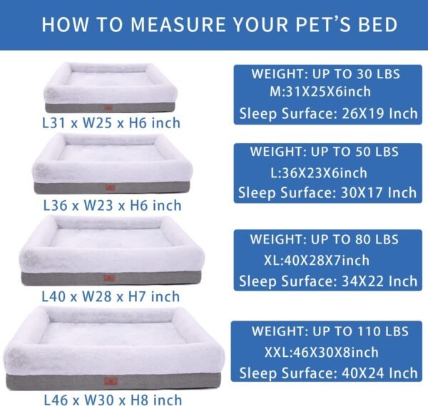 Cama ortopédica para cães médios, sofá-cama reforçada para cães com capa lavável removível e fundo antiderrapante, cama macia para animais de estimação com espuma de ovo para dormir, 78 x - Imagem 5
