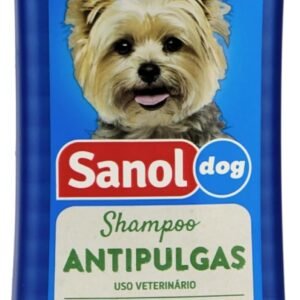 Sanol Dog Shampoo De Pêlos Para Cães Antipulgas 500 Ml Azul