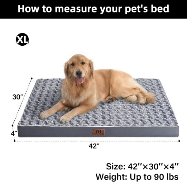 WESTERN HOME WH Cama grande para cães grandes, jumbo, médios, colchão ortopédico impermeável com capa lavável removível, cama grossa para cães de espuma de ovo com fundo antiderrapante - Image 6