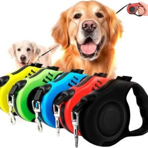 Coleira Guia Retrátil Para Pet, Guia De Passeio Para Cachorro, Cães, Gatos, Animais De Estimação, 5 Metros C/Trava De Segurança, (Preto)