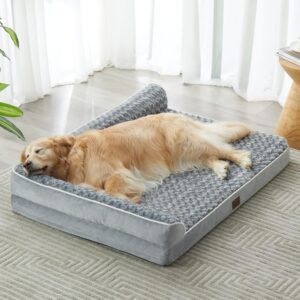 BFPETHOME Camas ortopédicas para cães extragrande, sofá impermeável, 2GG, cama para animais de estimação com laterais, fundo antiderrapante e espuma de ovo com capa removível lavável, cama para cães