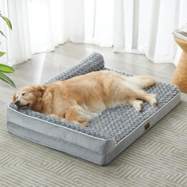 BFPETHOME Camas ortopédicas para cães extragrande, sofá impermeável, 2GG, cama para animais de estimação com laterais, fundo antiderrapante e espuma de ovo com capa removível lavável, cama para cães