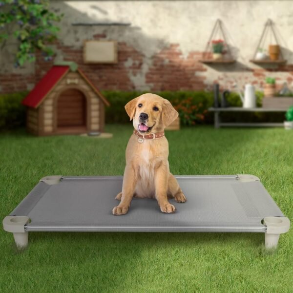 Cama Pet, Cama para Cachorros, Confortável e Higiênica, Caminha Lavável, Manta Cor Cinza e Pés Cor Gelo, Acrimet - Image 3