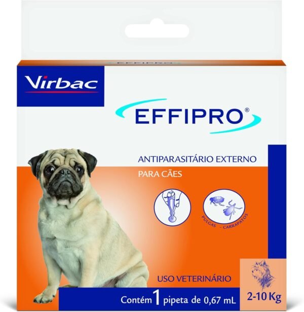 Virbac Effipro Antipulgas e Carrapatos para Cães de 2 kg a 10 kg com 1 Pipeta