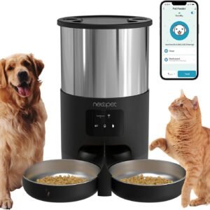 5L Alimentador Automatico Pet, Tuya WiFi Alimentador Automatico Gatos, Fácil de Programar Pequenos Animais de Estimação em Ambientes Internos
