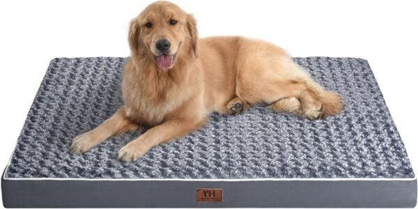 WESTERN HOME WH Cama grande para cães grandes, jumbo, médios, colchão ortopédico impermeável com capa lavável removível, cama grossa para cães de espuma de ovo com fundo antiderrapante