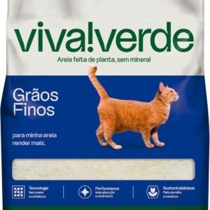 Viva Verde Areia Higiênica Biodegradável para Gatos Grãos Finos 4kg