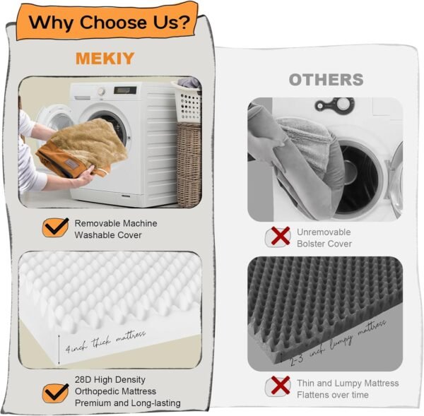 Cama grande para cães ortopédica, lavável, camas ortopédicas para cães grandes, capa lavável, reforço removível e fundo antiderrapante, camas grandes para animais de estimação, GG extragrande - Imagem 4